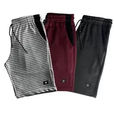 Kit 3 Bermudas Masculina Moletom Academia Listradas Cores Sortidas Conforto