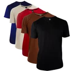 Kit 5 Camiseta Masculina Basica Lisa Algodão Conforto Premium Cores Sortidas Oportunidade