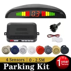 Sensor De Ré Estacionamento Kit Completo 4 Sensores 22mm Oito Cores Com Visor Digital