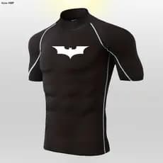 Camiseta Masculina Casual De Verão De Manga Curta , Gola Alta , Slim Fit , Elástica , Fina , Esportiva