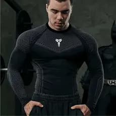 Camisa De Compressão Masculina De Manga Comprida , Secagem Rápida , Respirável , Academia , Treino , Corrida , Treinamen
