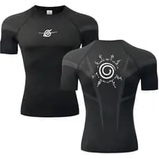 Camiseta De Compressão Masculina Manga Curta Ajuste Apertado Fitness Ginásio Esportes Impresso Correndo