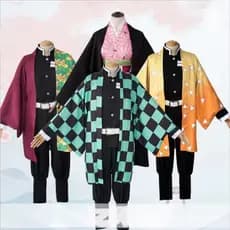 Fantasia de Cosplay Demon Slayer Tanjiro Nezuko Zenitsu Giyuu Tomioka Hakuou Borboleta Ninja Himeko Fantasia de Hallowee