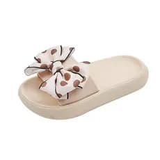 Bonito Bolinhas Arco Crianças Chinelos Meninas Macio Anti Deslizamento Dedo Do Pé Aberto Slides Casual Casa Ao Ar Livre