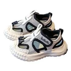 Kids Breathable Mesh Sneakers Closed Toe Anti-collision Adjustable Drawstring Non-Slip Casual Outdoor Sport Shoes 0621