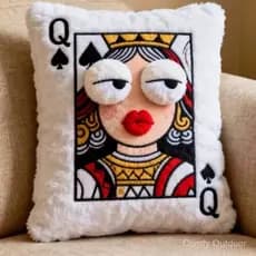 Almofada Decorativa de Pelúcia com Design Abstrato de Carta de Poker Ás de Espadas, Arte Moderna
