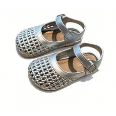 Girls Hollow Woven Mary Jane Sandals Adjustable Buckle Ankle Strap Closed Toe Kids Princess Casual Dress Shoes 0621