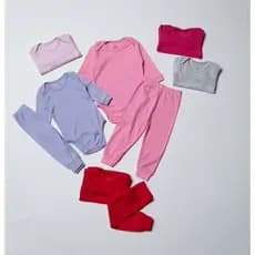 Kit 10 Peças Bebê Menina Body com Mijão Pagão Ribana Canelada Macia Longo RN ao GG 5 Body + 5 Calça