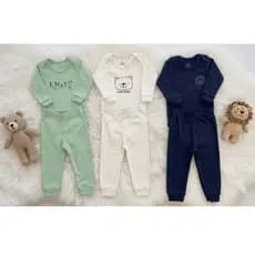 Kit 6 Peças Bebe Menino 100% Algodão (3 Body + 3 Calça Mijão Pagão) RN ao GG Roupa Nenem Minimalista
