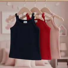 Kit 3 Blusas Infantil Menina Alcinha Tamanho 1 ao 10 Ribana Canelada Macia Confortável Verão