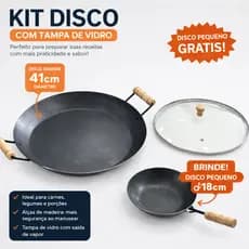 Kit Disco de Arado 41cm com ou sem Tampa + Disco Pequeno 18cm Brinde