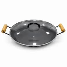 Disco de Arado Grande 51 cm Com/Sem Tampa de Vidro 4cm de Profundidade Chapa de Arado Frigideira 41 cm de diamentro