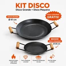 Kit Disco de Arado 41cm com ou sem Tampa + Disco Pequeno Com Alças 18cm Brinde