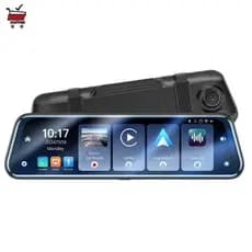 Espelho Retrovisor Inteligente 10" CarPlay Android Auto Sem Fio Câmera Frontal e Traseira Full HD Dash Cam GPS Bluetooth