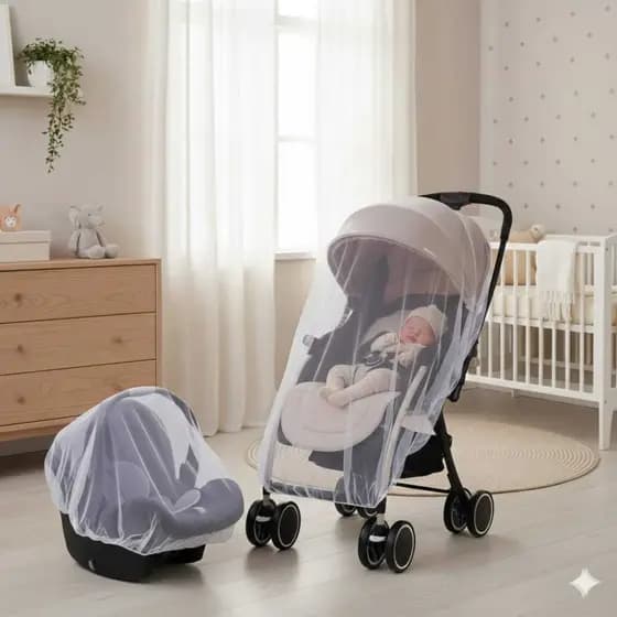 Mosquiteiro Universal  Em Tule Para Carrinho, Bebê Conforto