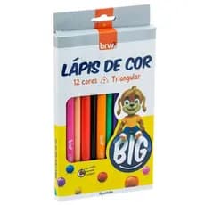 KIT 12 LAPIS DE COR JUMBO INFANTIL PONTA GROSSA TRIANGULAR - BRW