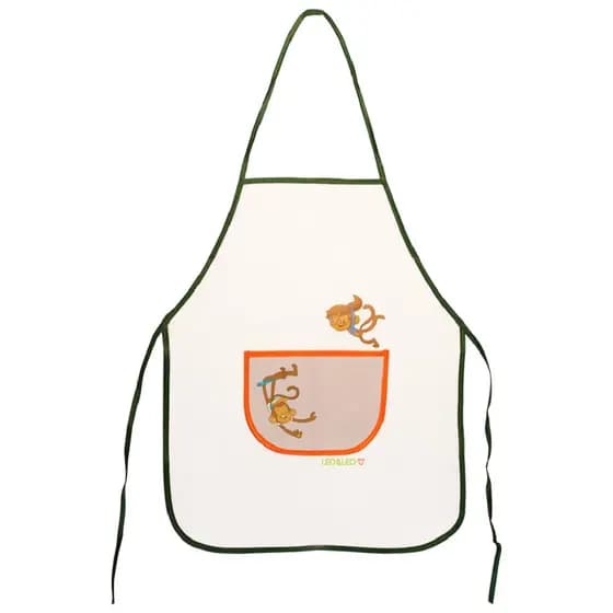 AVENTAL INFANTIL PINTURA ESCOLAR IMPERMEÁVEL CRISTAL COM BOLSO LEO E LEO
