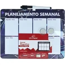 QUADRO LOUSA MAGNETICA COM IMÃ PLANEJAMENTO SEMANAL 21X28CM - WINCY