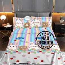 Jogo de Lençol 04 Peças Roupa de Cama Microfibra Estampado Animais Com Elástico Sobre-lençol Não Desbota Cobre-leito