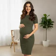 Vestido Amamentação Manga Curta Canelado Plus Size Gestante Premium  Diversas Cores