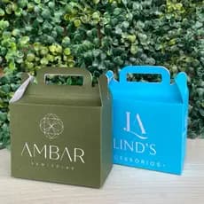 Caixinha Personalizada Para Bijuterias | Mini Sacolinha Personalizada Pegue e Monte Folha 180g