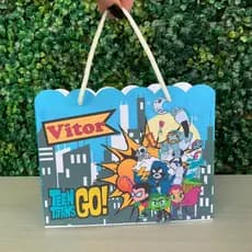 Sacola Personaliza Jovens Titans - Sacolinha para festas de aniversário pegue e monte