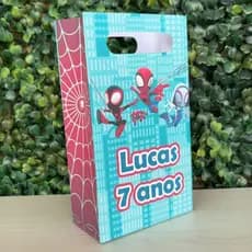 Lembrancinha Personalizada Homem Aranha - Sacolinha Pegue e Monte Personalizada - Sacola de papel