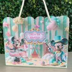 Sacola Personalizada Circo Minnie e Mickey - Sacolinha para lembrancinhas de aniversário