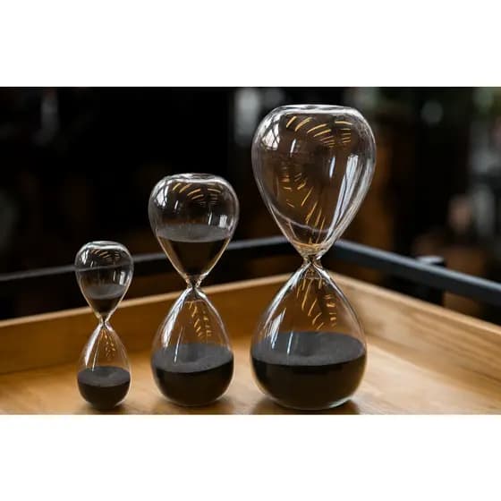 Ampulheta Vidro Temporizador Preta Decorativa Relógio Decoração