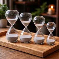 Ampulheta Vidro Temporizador Cinza Relógio 30min Decorativo