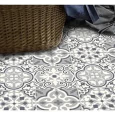 Adesivo para chão piso ladrilho Patchwork cinza antiderrapante lavável impermeável
