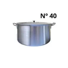 Panela Caçarola Hotel Aluminio Polido Reforçado N 40 24L Caldos Feijoada Sopa Tropeiro Etc