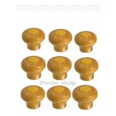 Kit Jogo 10 Puxadores Pegador Pomel De Madeira Marfim Para Tampa Com Parafuso