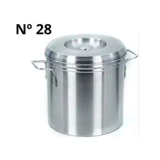 Latão Caldeirão Hotel Aluminio Polido Reforçado N 28 16,9L Caldos Feijoada Restaurante Com Tampa