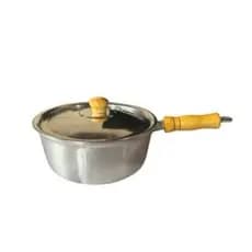 Panela Caçarola N22 Frigideira Aluminio Batido Grosso Com/Sem Tampa Cabo Longo
