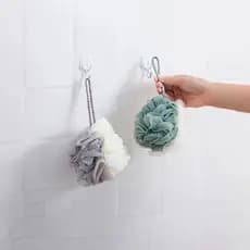 Bucha Esponja de Banho Nylon Esfoliante Macia Corporal com Alça Alta Durabilidade Cores Sortidas