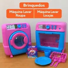 Brinquedo Maquina de lavar Roupa + Lava Louça  - Cozinha  e Casinha Infantil