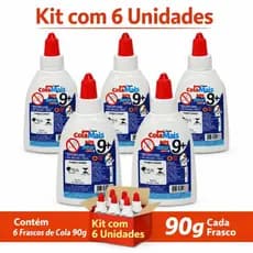 Cola Branca 90 gr. Escolar Slime Artesanato Papel Madeira  Atacado Revenda Cola Mais