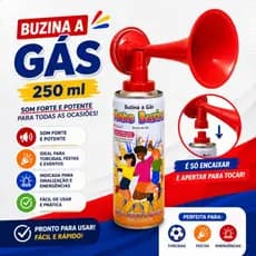 Buzina Corneta 250ml Alta Potência - Apito Torcida Festa Segurança Náutica Spray Sonoro