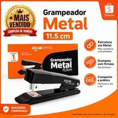 Grampeador Metal Leonora 11,5cm Até 25 Folhas Resistente Escolar Escritório