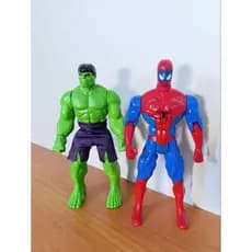 Kit 2 Bonecos Hulk + Homem Aranha  Articulados 29cm Heróis  Ação Brinquedo Infantil Articulável Grande