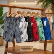 Bermuda mauricinho 3- unidades moda praia academia estamapa coqueiro