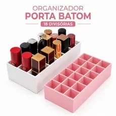 Organizador Porta Batom Cosméticos 18 divisórias Maquiagem Esmalte Gloss Pincel Multiuso