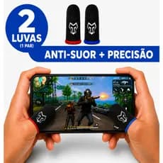 Kit Luva Gamer Dedeira para Celular Anti Suor Free Fire PUBG COD Mobile Alta Sensibilidade FPS