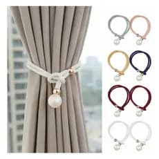 Kit 2 Prendedores Abraçadeira Cortina Presilha Prendedor Luxo Cinto Enfeites De Cortina Tecido Corda Fivela Pérolas casa