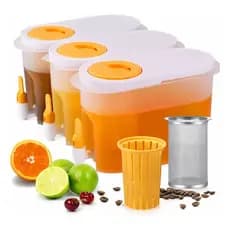 Suqueira Plástica Para Geladeira Com tampa Filtro e Torneira Capacidade 3 Litros  de Agua Saborizada Suco Gelado branco
