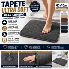 Tapete Banheiro Ultra Soft 60x40 Antiderrapante Super Macio Absorvente