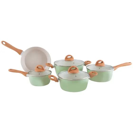 Jogo de Panelas Brinox Verde Pistache 5 Peças Optima Ceramic Life