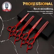 Ferramentas De Barbeiro Pronto Estoque Japão Kasho Tesoura Conjunto De Tesouras De Salão Vermelha Para Corte De Cabelo C