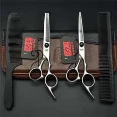 Estoque pronto #20cm Japão KASHO tesoura de cabeleireiro corte plano franja dente desbaste corte corte preto